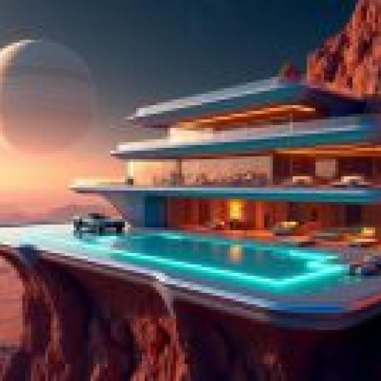 house on Mars，The luxurious resort on the side of the cliff.