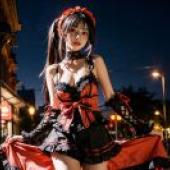 Live version， Shizaki Kuang San， Dating Battle， anime tablecloth， street red night， corset style
