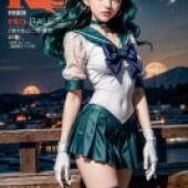 手機桌布，海王滿 (Sailor Neptune) 海王美智留 美少女戰士，寫實，美少女戰士的角色扮演