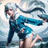 真人版，Gawr Gura，鯊魚姬，Vtuber，hololive production「海月仙女」