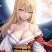 Selene Fairy Tail 動漫女孩，戴著紅色圍巾，穿著白色襯衫。