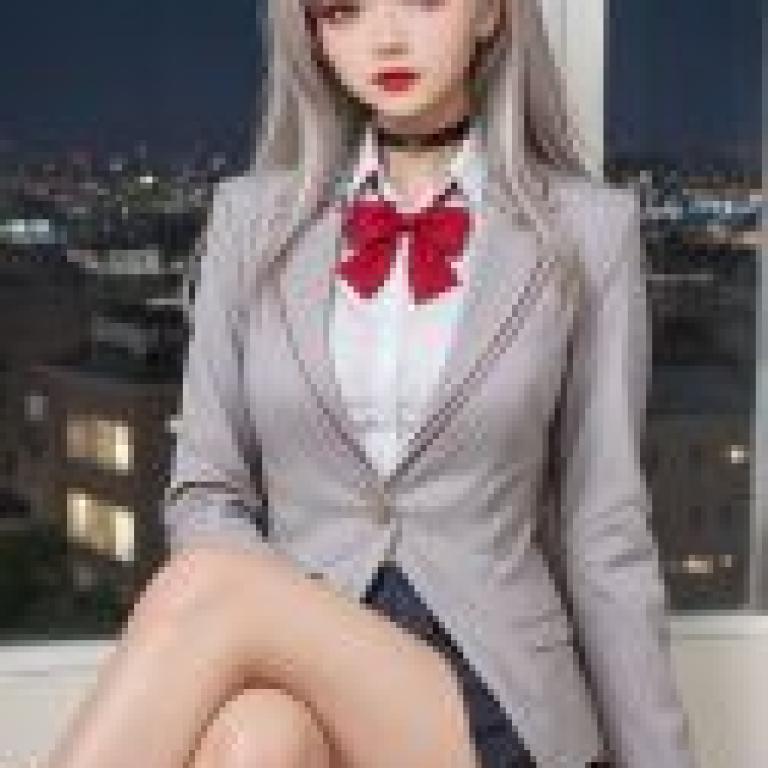 Alisa Mikhailovna Alya Kujou，一個身穿銀黑色套裝的金髮女孩站在窗前。