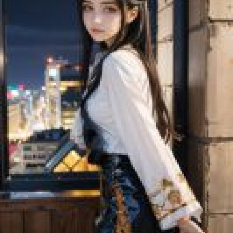 手機桌布，Ara Haan Elsword，寫實，一位黑髮模特兒站在窗前。
