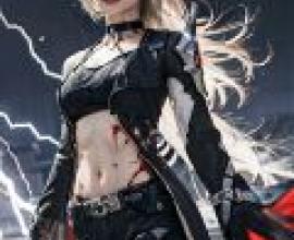 阿刻戎，崩壞星軌，右手持劍的遊戲女玩家。