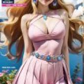 Mobile wallpaper， Princess Peach， realistic， colorful role-playing