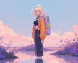 Technology and DoomsdayAnime woman holding space walkie.