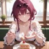 kafka honkai star rail，The woman is eating.