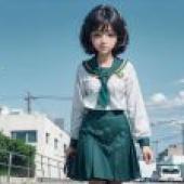 Computer wallpaper， live-action version， Mai Tina Hiiragi， longing to become a magical girl， realistic rendering: realistic art style of realistic anime girls