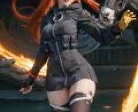 Orphie Magnusson Zenless Zone Zero，動漫女孩拿著牛頭看著你。