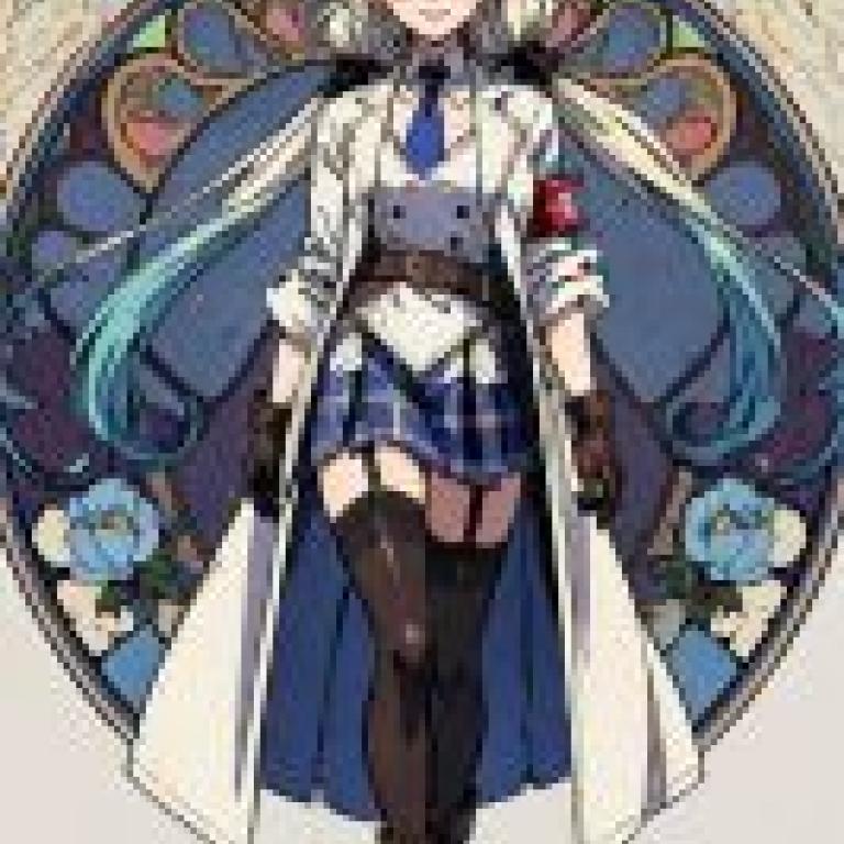Aizawa Ema VTUBER，海報上穿著藍色裙子的動漫女孩。