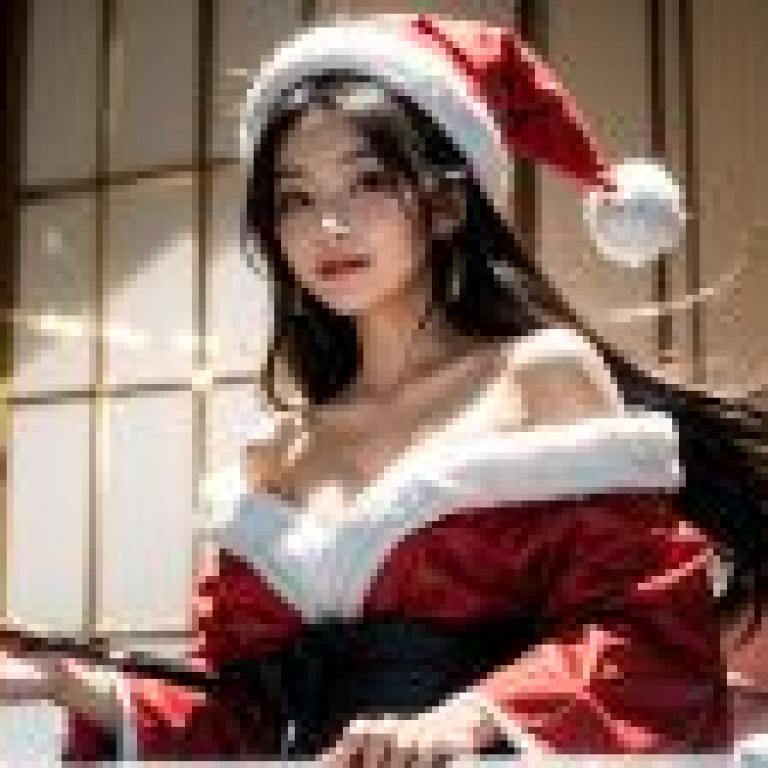 Computer desktop， beautiful photo， Christmas beauty， Christmas beauty girl
