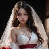 Free Download Beauty Wallpaper: Chen Lin's Romantic Bridal Cosplay with Marble Sculpture