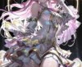 dress up，A pink-haired girl with wings and white and gold dress.