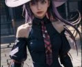 Sienna Merdein Senya，A girl in a witch costume standing outside.