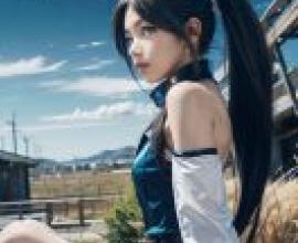 手機桌布，Sega Saturn Sega Hard Girls，寫實，月亮高懸在女孩的頭頂。