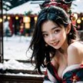 Computer tablecloth， beautiful photo， Christmas beauty， gorgeous Asian style