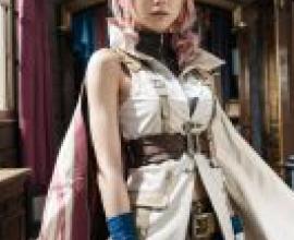 手機桌布，雷光，Final Fantasy XIII，寫實，一名女孩登上了《Nyak Dom》雜誌的封面。