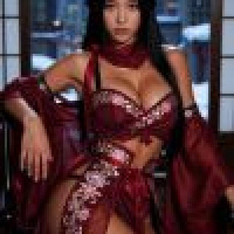 Special occupations，A woman in red wearing a skimpy outfit.