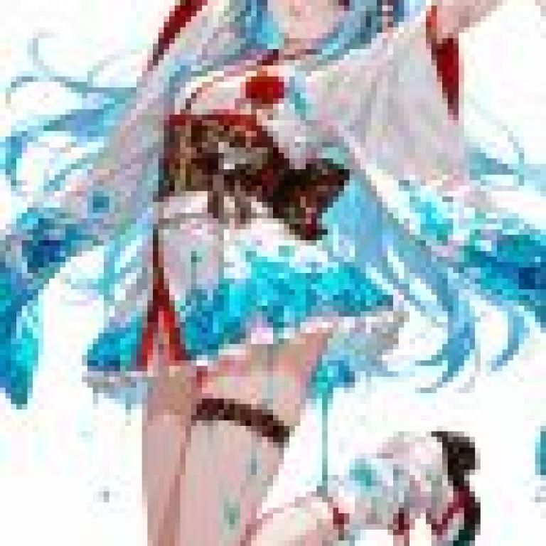 girls，Anime girl with blue hair and white dress.