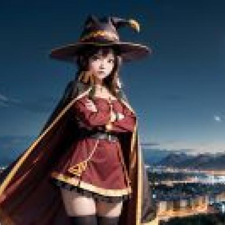 The live -action version of the blessing， Huihui， genius magician， beautiful tablecloth， anime desktop， magic night for the beautiful world