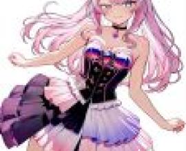 Dynamic outfits，Pink cat with black dress.