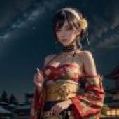 Live anime， Spy × Family spy family wine， appointment， starry night and wind， kimono in the dream of fairy