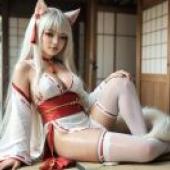 Fox Witch，Cat girl on the floor.