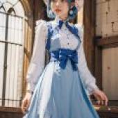 Kamisato Ayaka Genshin Impact，A young girl wearing blue.