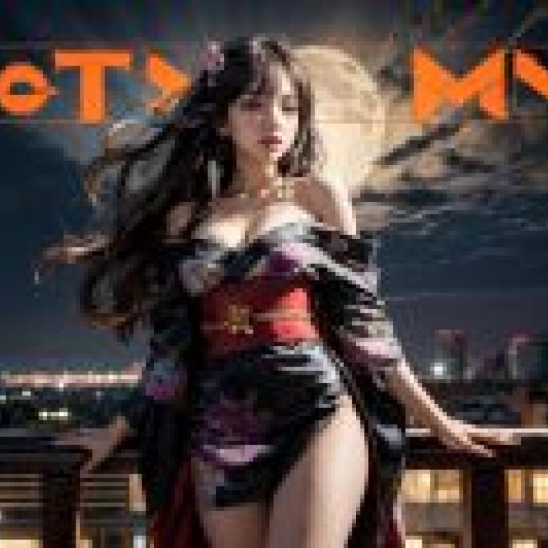 Computer wallpaper， kimono beauty， realistic， fantasy night