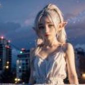 Computer desktop， live version， Frieren， Flien Beyond Journeys End， White Skirt Elf Beauty