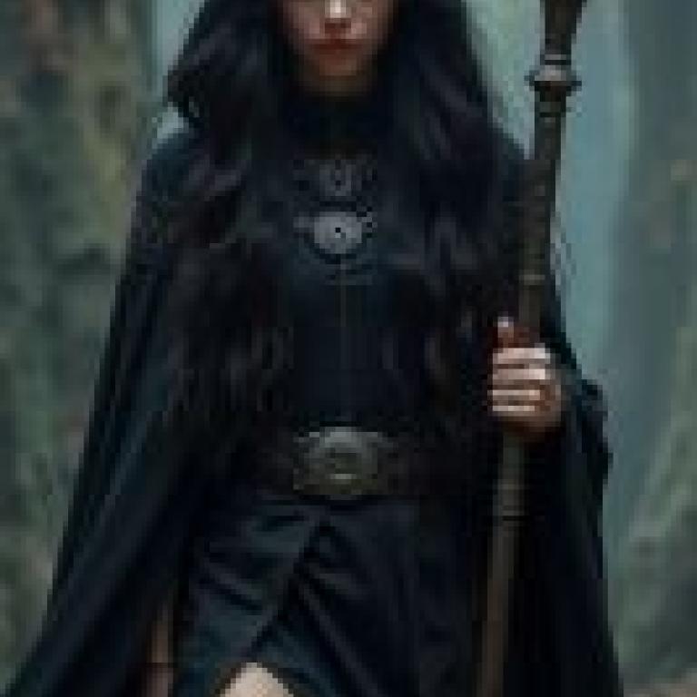 dark witch，身穿黑色長髮、頭戴尖帽的少女。