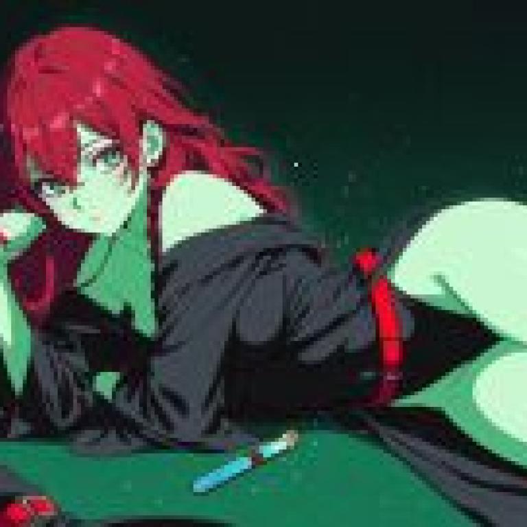 深淵魔女，一個有著藍色眼睛和紅色頭髮的女孩。