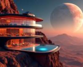 house on Mars，擁有無邊際泳池的 Mars 度假村。
