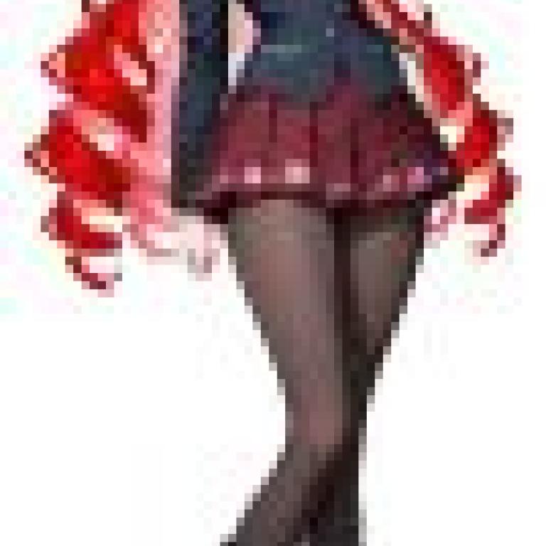 Cute girl，A red haired anime character wearing a school girl uniform.