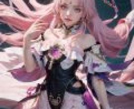 Honkai Star Rail Fu Xuan，A girl with pink hair wearing a pink dress.