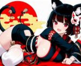 yamashiro azur lane，Cat on a red blanket.