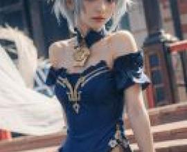 Ganyu，Genshin Impact，The girl has blue hair.