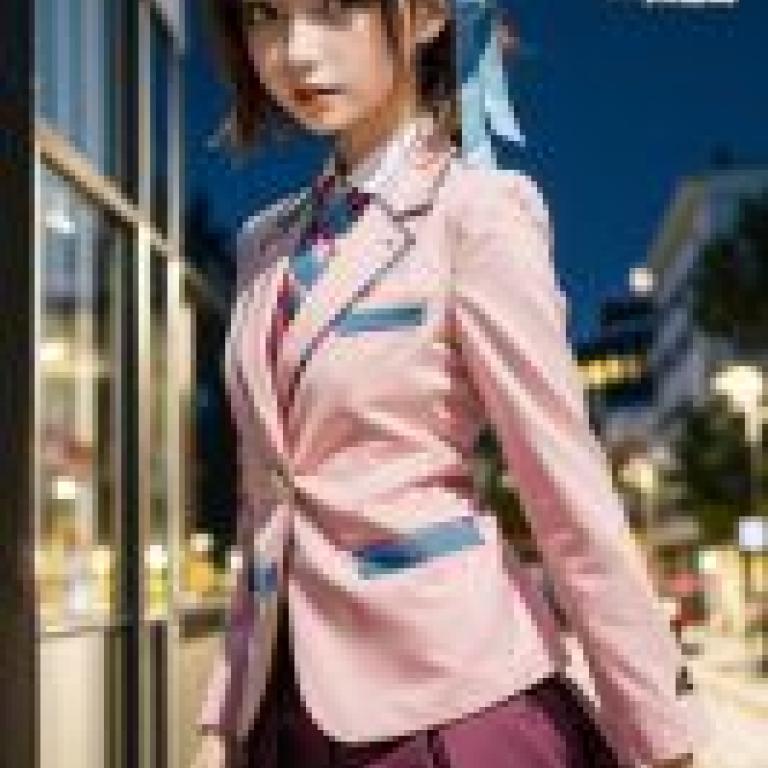 手機桌布，Sora Takanashi ，小鳥遊 空，寫實，一名年輕女子身穿粉紅色校服，手牽手站在前面。