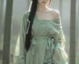 Beauty in the book，A woman wearing a green dress.
