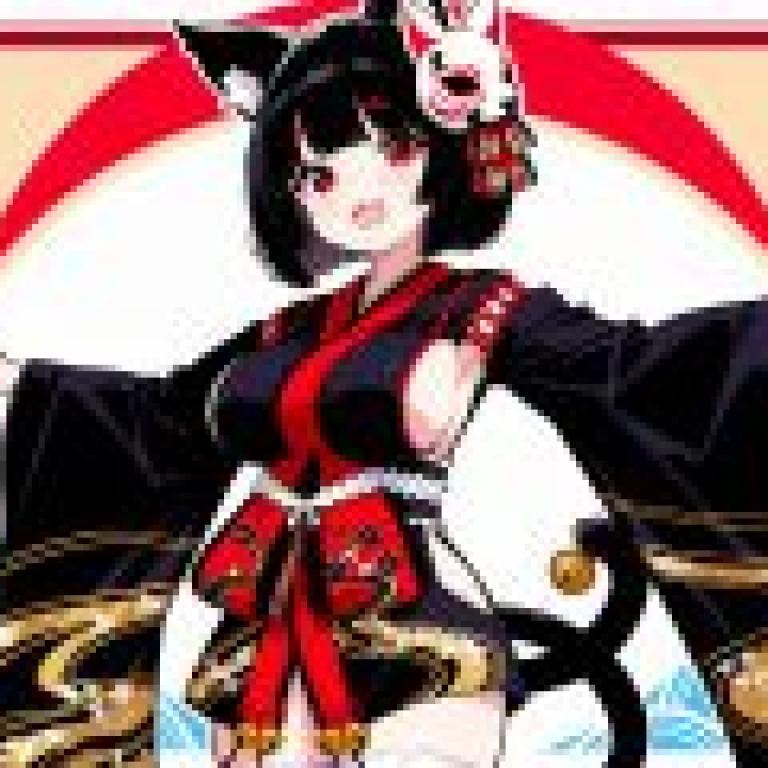 yamashiro azur lane，The black cat anime girl is the main subject in this image.