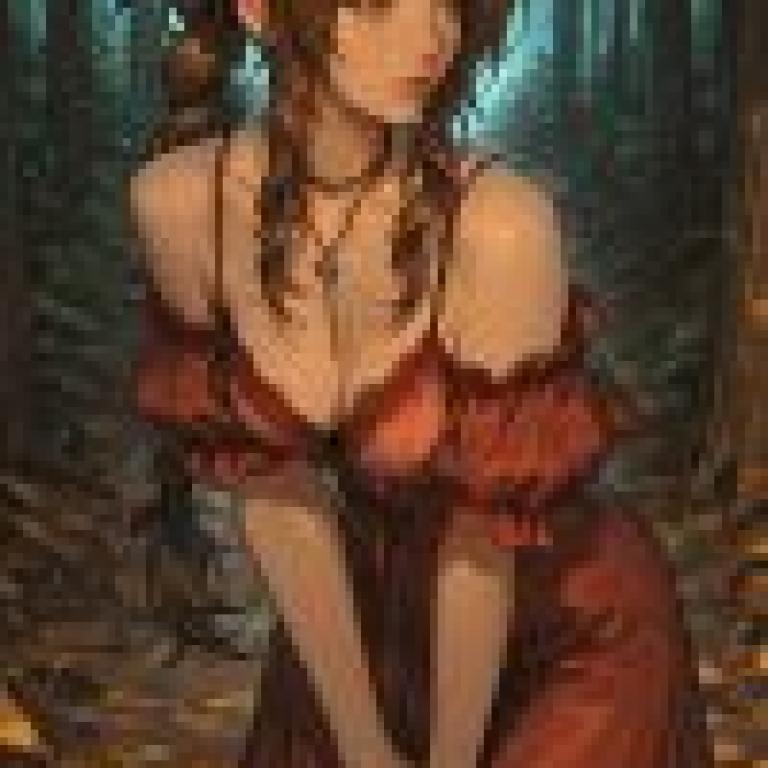 艾瑞絲蓋恩斯巴勒（最終幻想7），森林中身穿紅裙的女孩。