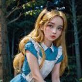 Real beauty， Alice sleepwalking Wonderland， Disney style， live version， wings stool dream