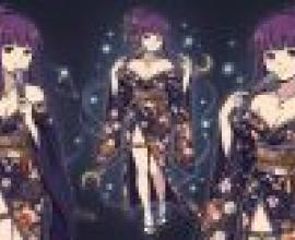 kimono，Three anime female characters wear flowered dresses.