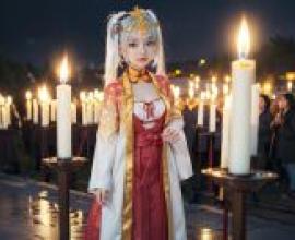 Tomotake Yoshino Senren BankaGirl，頭後有蠟燭。