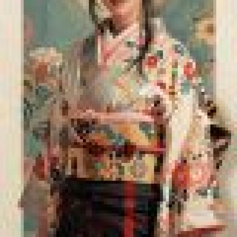 身穿日本和服的美女，一位身穿日本傳統服裝的女子。