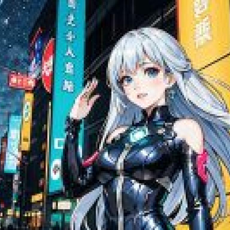 Future hero，Anime character in black leather suit with blue accents.