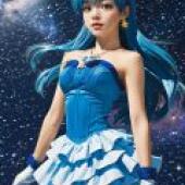 珍珠美人魚 Hosho Hanon，身穿藍色衣服的動漫女孩。