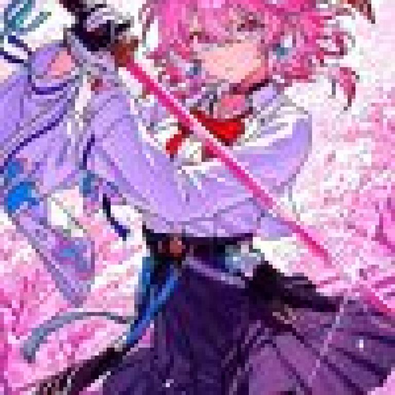 Different colors，Anime character with sword.