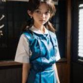 手機桌布，洞木光 (Hikari Horaki)，寫實，身穿藍色制服的少女。