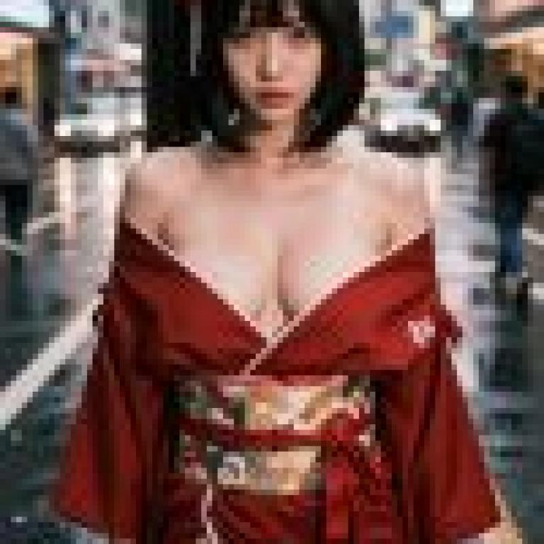 girls，Asian woman wearing a kimono.